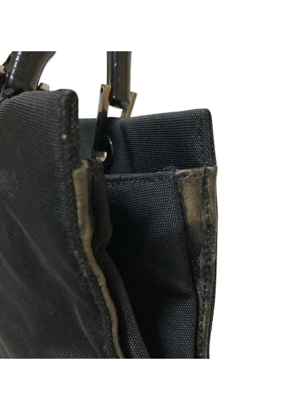 Gucci Bamboo Handle Nylon Bag 002 Black - Picture 14 of 14